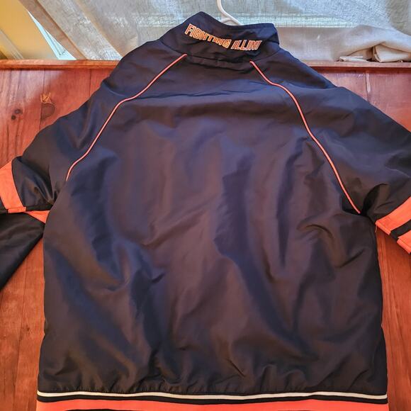 University Of Illinois Vintage Fighting Illini Puffer Zip Heavy Winter Jacket XL - Picture 4 of 4
